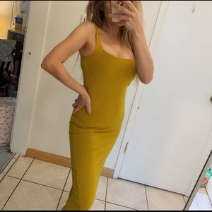 Mustard Yellow Bodycon MIdi Dress